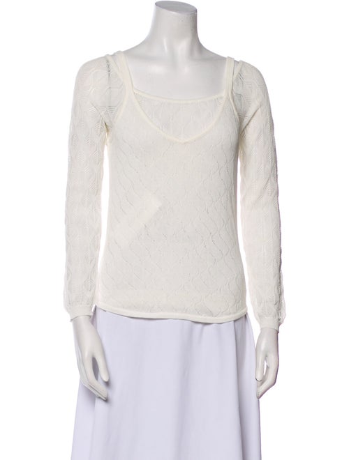 Cinq à Sept Square Neckline Three-Quarter Sleeve Tank Top