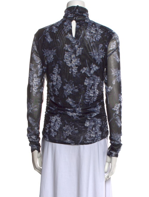 Cinq à Sept Floral Print Turtleneck Blouse