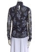 Cinq à Sept Floral Print Turtleneck Blouse