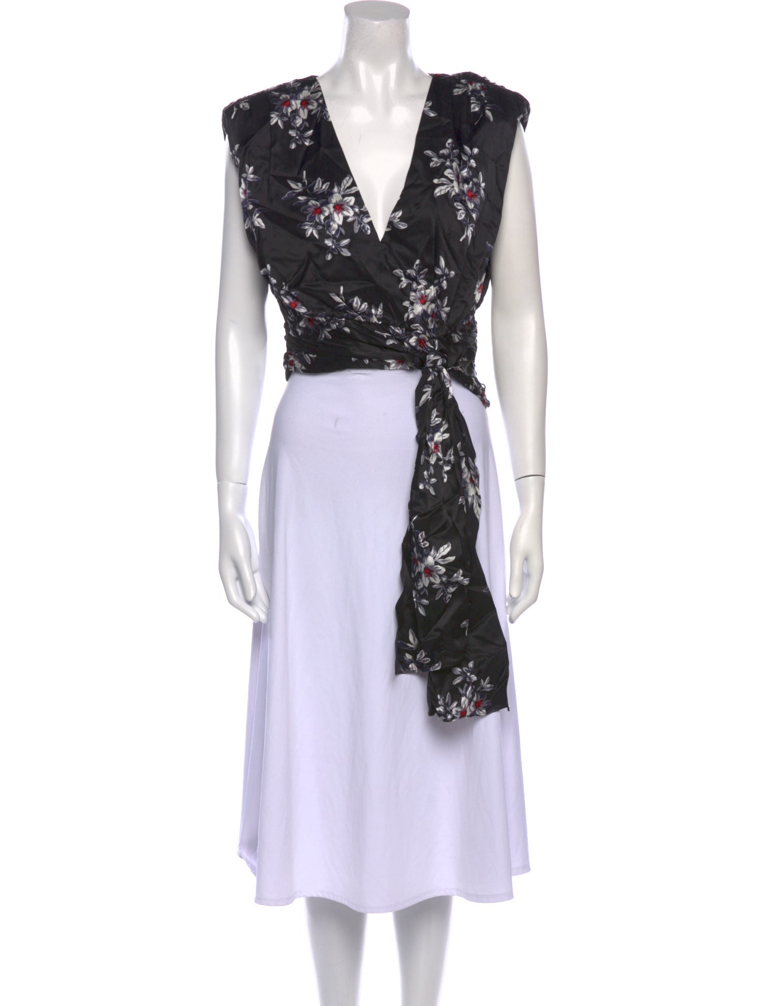 Cinq à Sept Silk Floral Print Crop Top