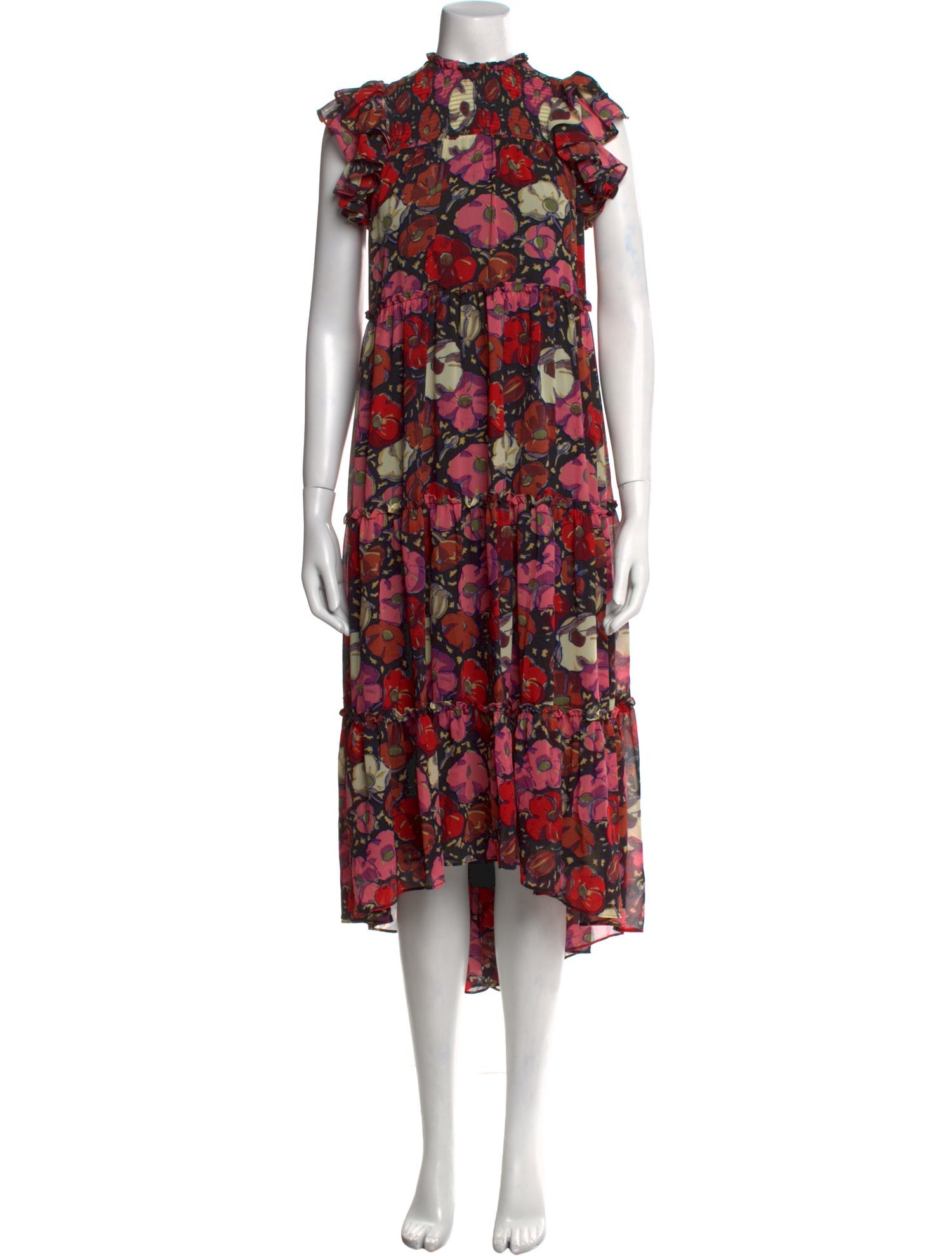 Cinq à Sept Floral Print Long Dress