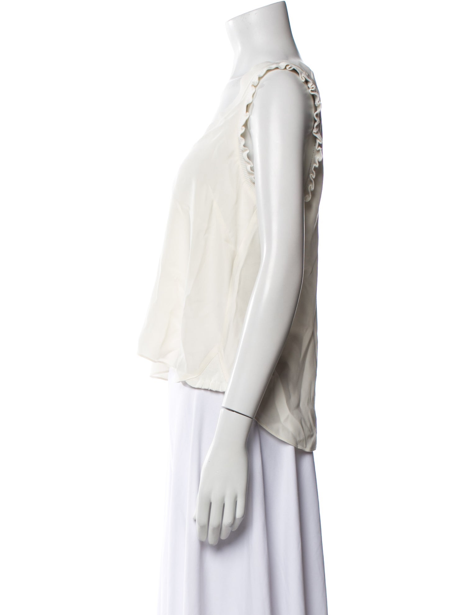 Cinq à Sept Silk Scoop Neck Crop Top