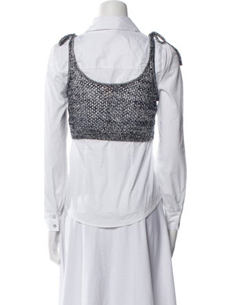 Cinq à Sept Three-Quarter Sleeve Button-Up Top