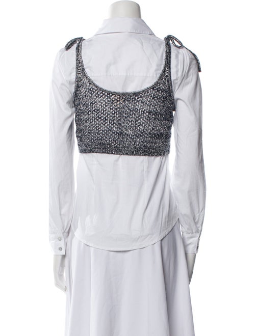 Cinq à Sept Three-Quarter Sleeve Button-Up Top