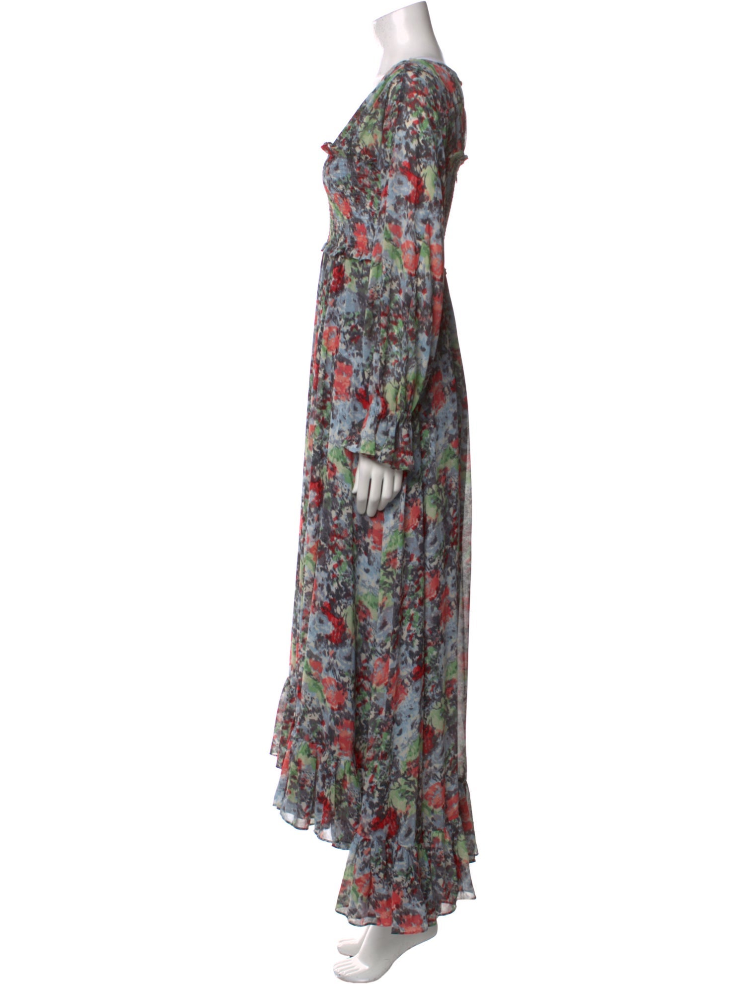 Cinq à Sept Floral Print Long Dress