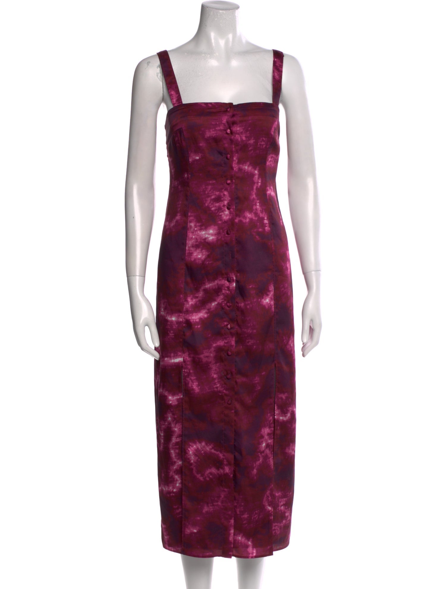 Cinq à Sept Tie-Dye Print Midi Length Dress