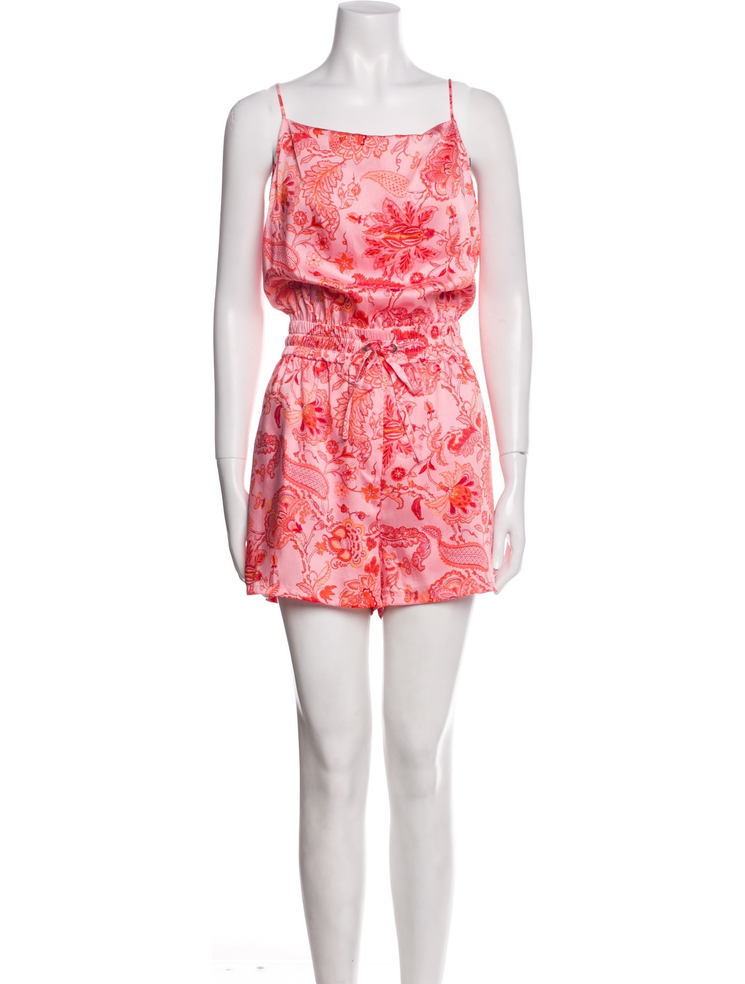 Cinq à Sept Floral Print Square Neckline Romper