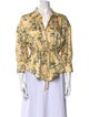 Cinq à Sept Printed Three-Quarter Sleeve Button-Up Top