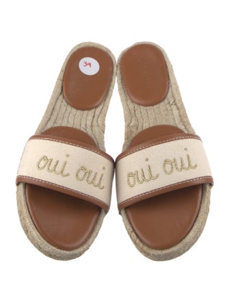 Cinq à Sept Canvas Embroidered Accent Espadrilles