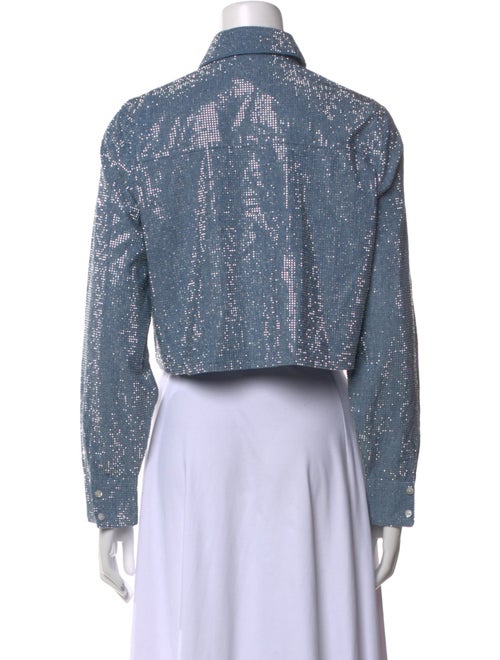 Cinq à Sept Patterned Long Sleeve Crop Top