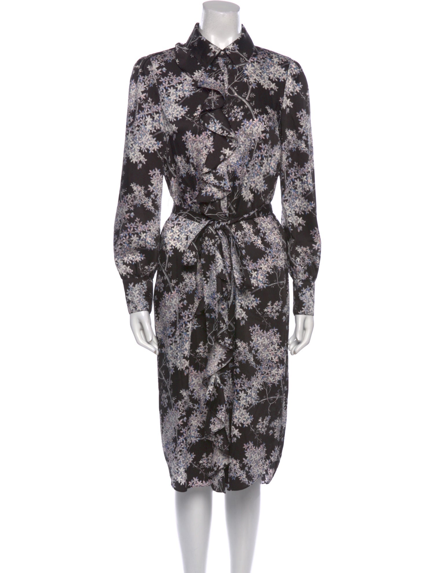 Cinq à Sept Floral Print Midi Length Dress