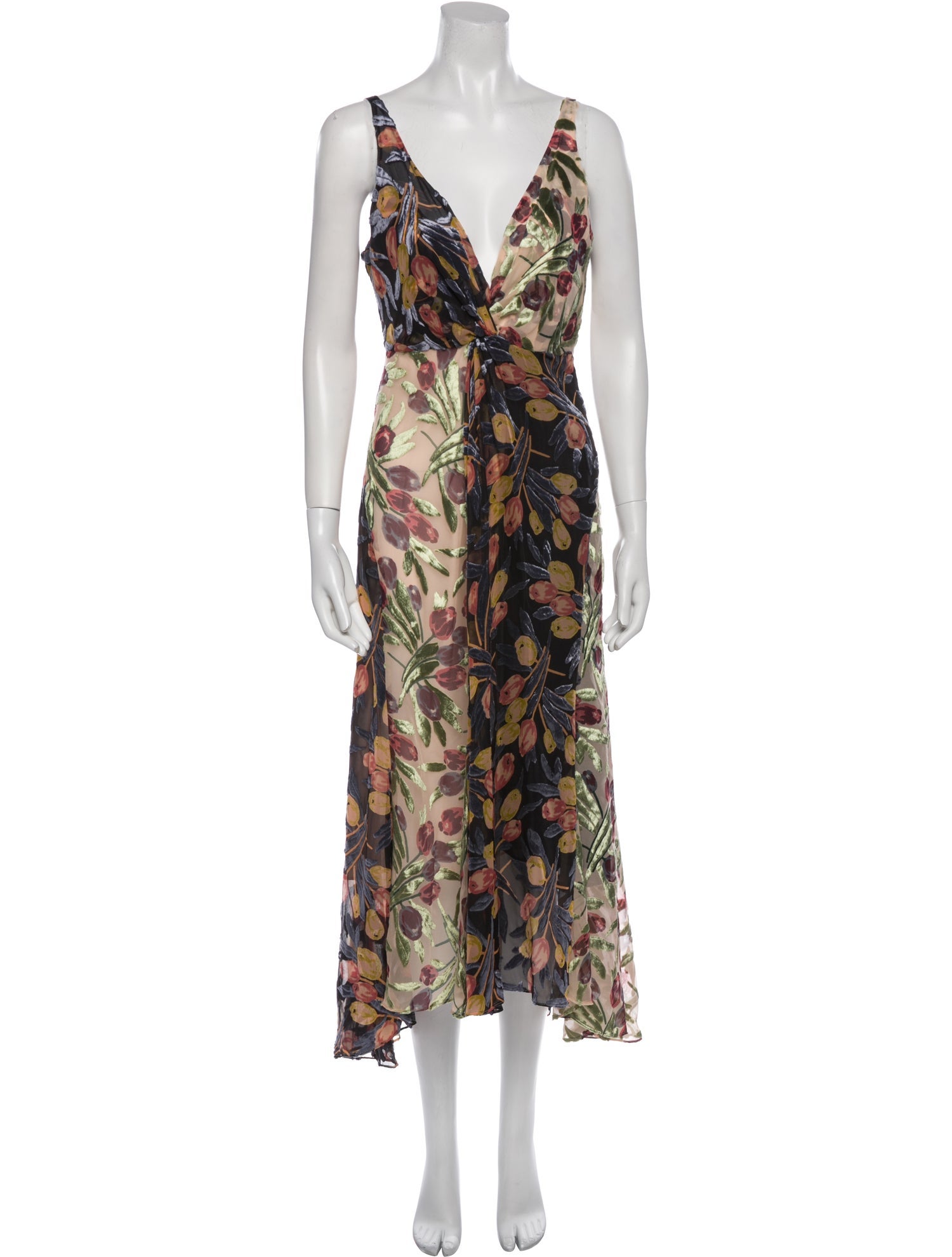 Cinq à Sept Floral Print Long Dress