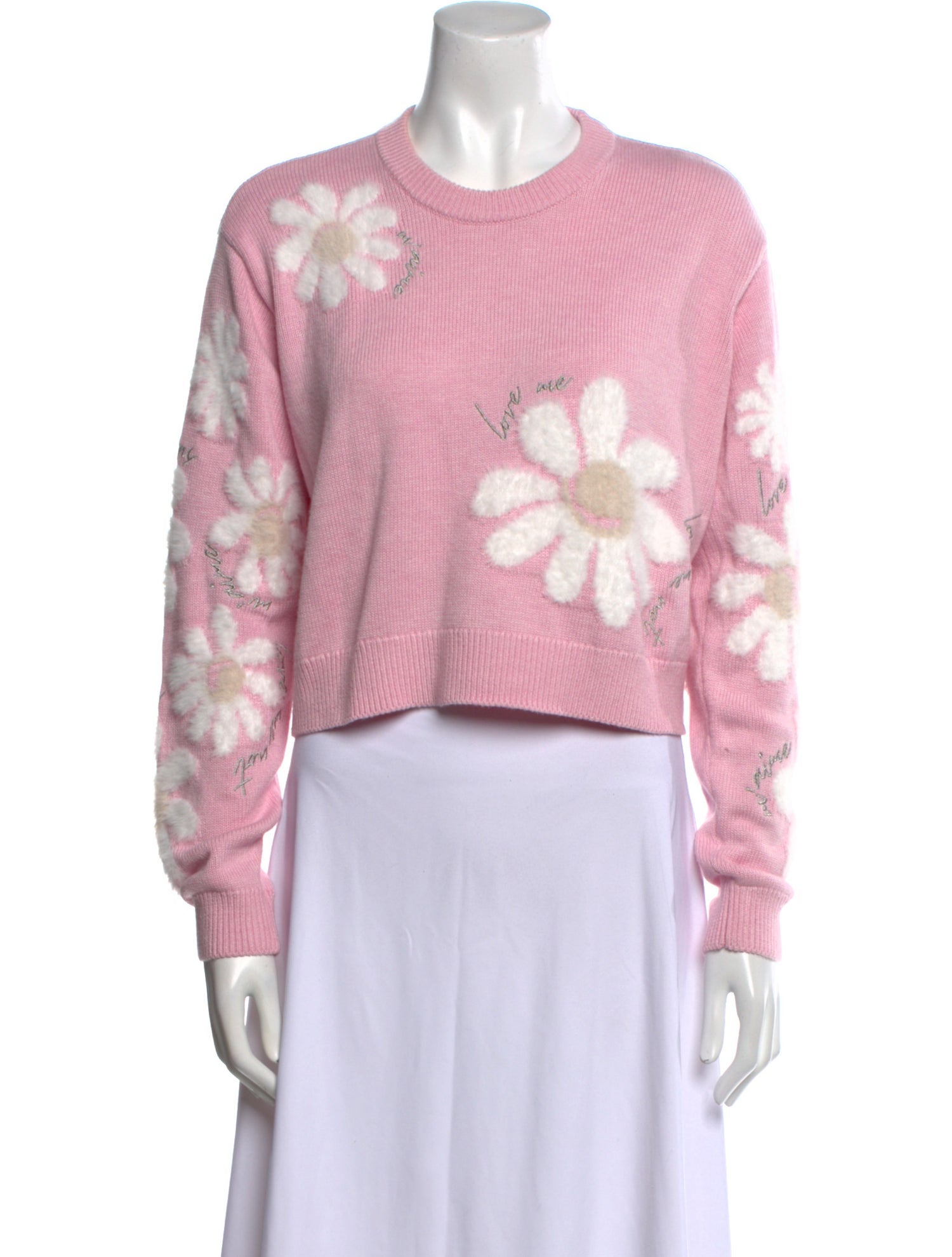 Cinq à Sept Floral Print Crew Neck Sweater
