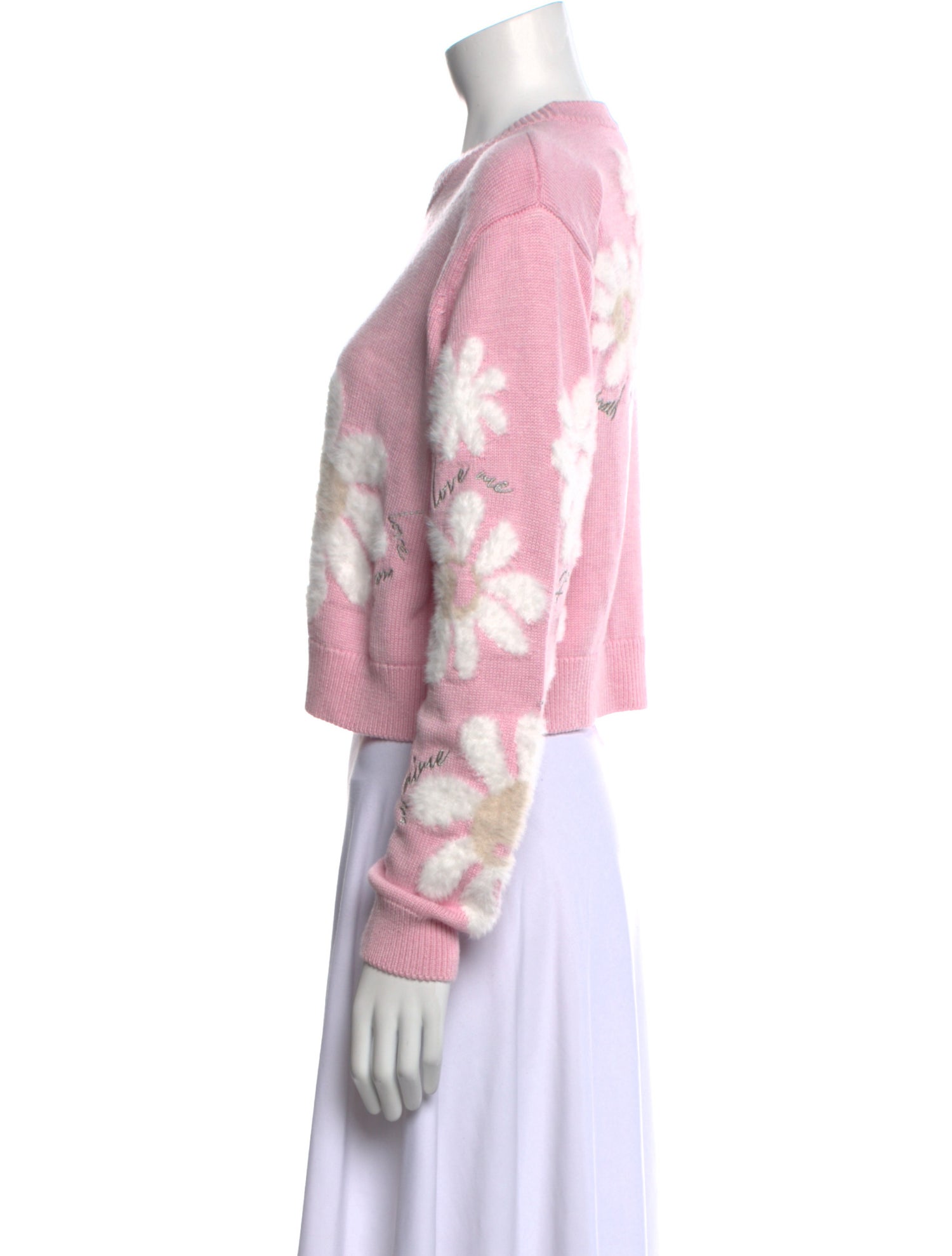 Cinq à Sept Floral Print Crew Neck Sweater