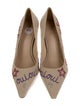 Cinq à Sept Canvas Crystal Embellishments Pumps