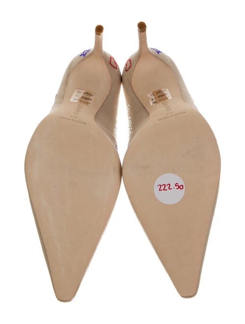 Cinq à Sept Canvas Crystal Embellishments Pumps