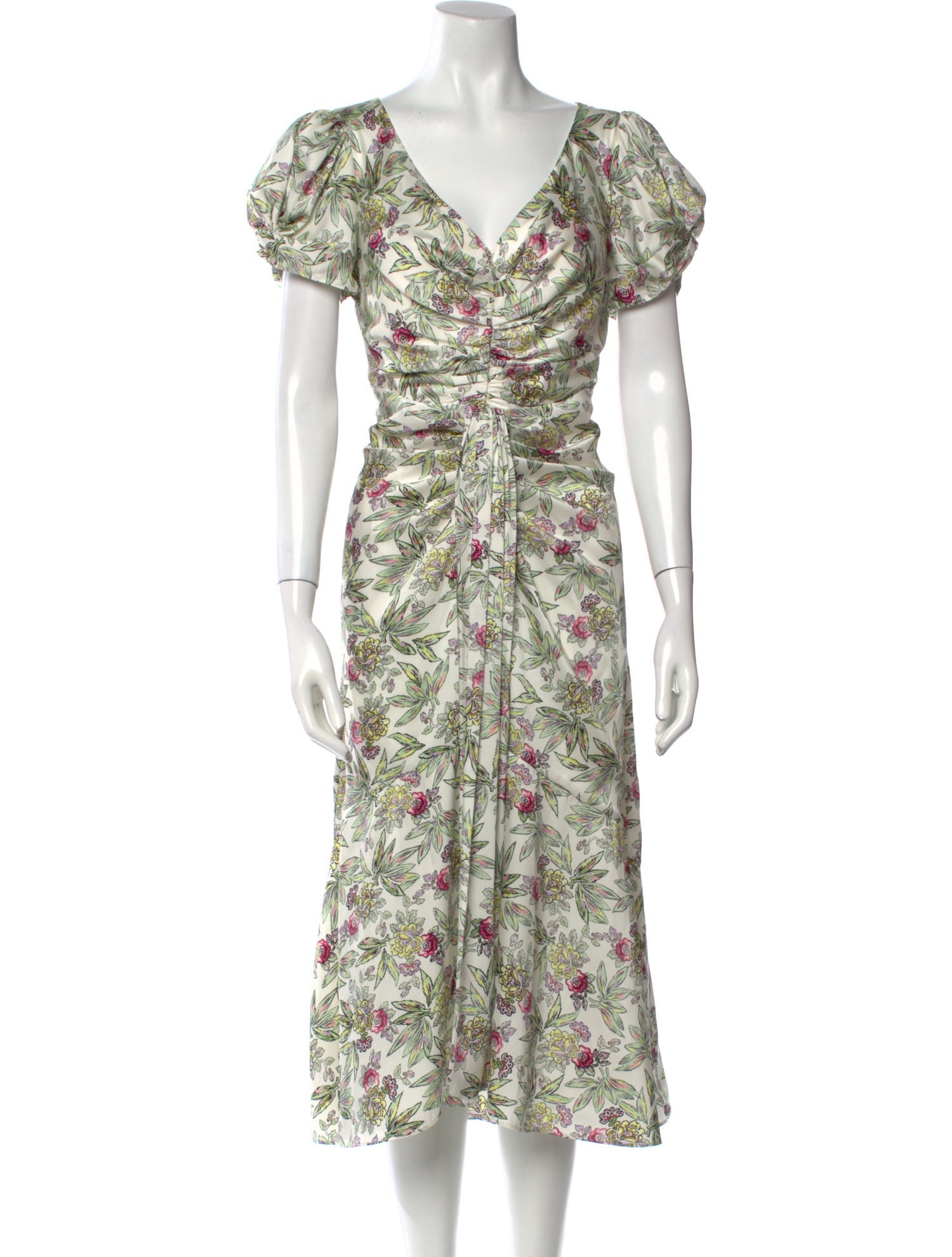 Cinq à Sept Floral Print Midi Length Dress w/ Tags