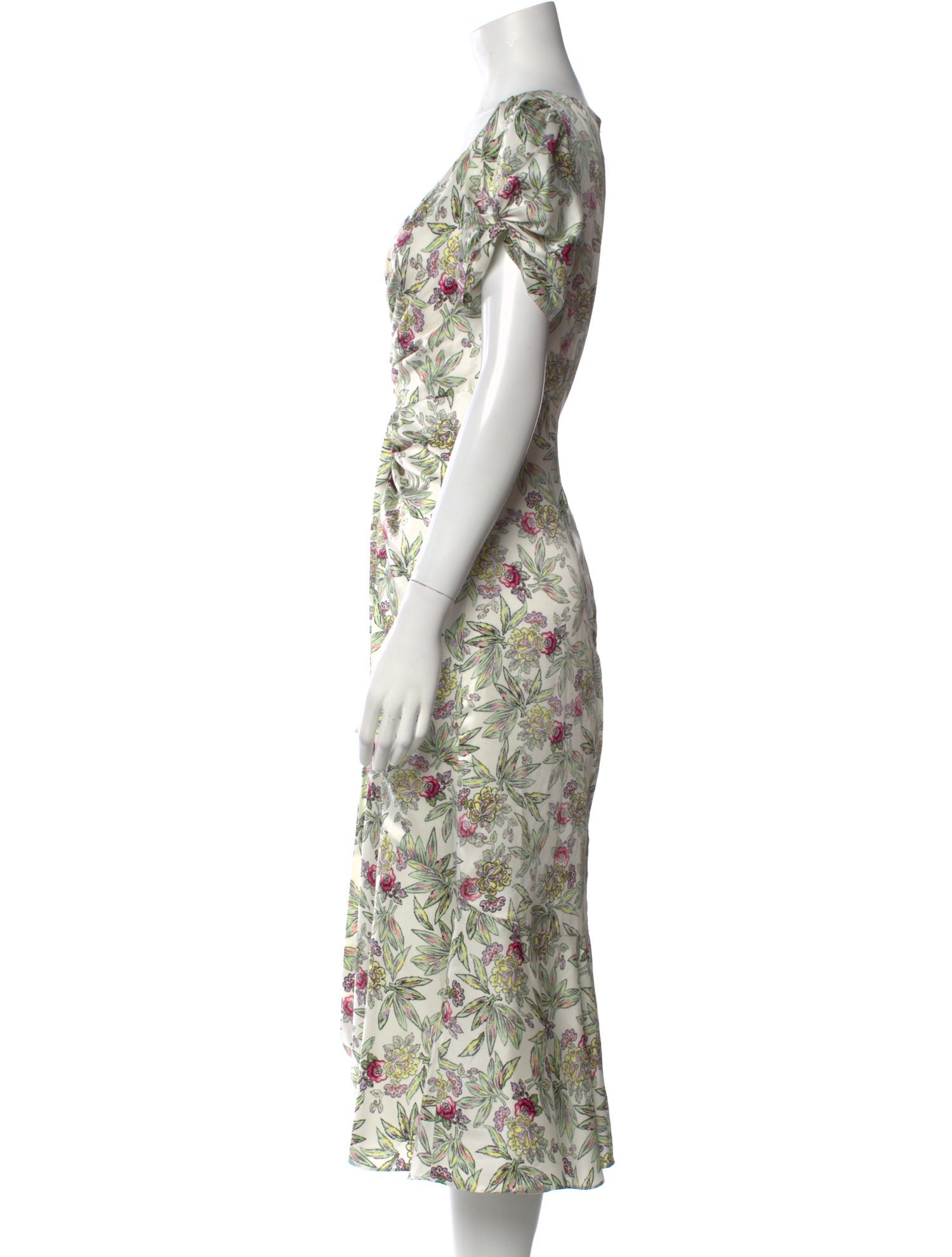 Cinq à Sept Floral Print Midi Length Dress w/ Tags