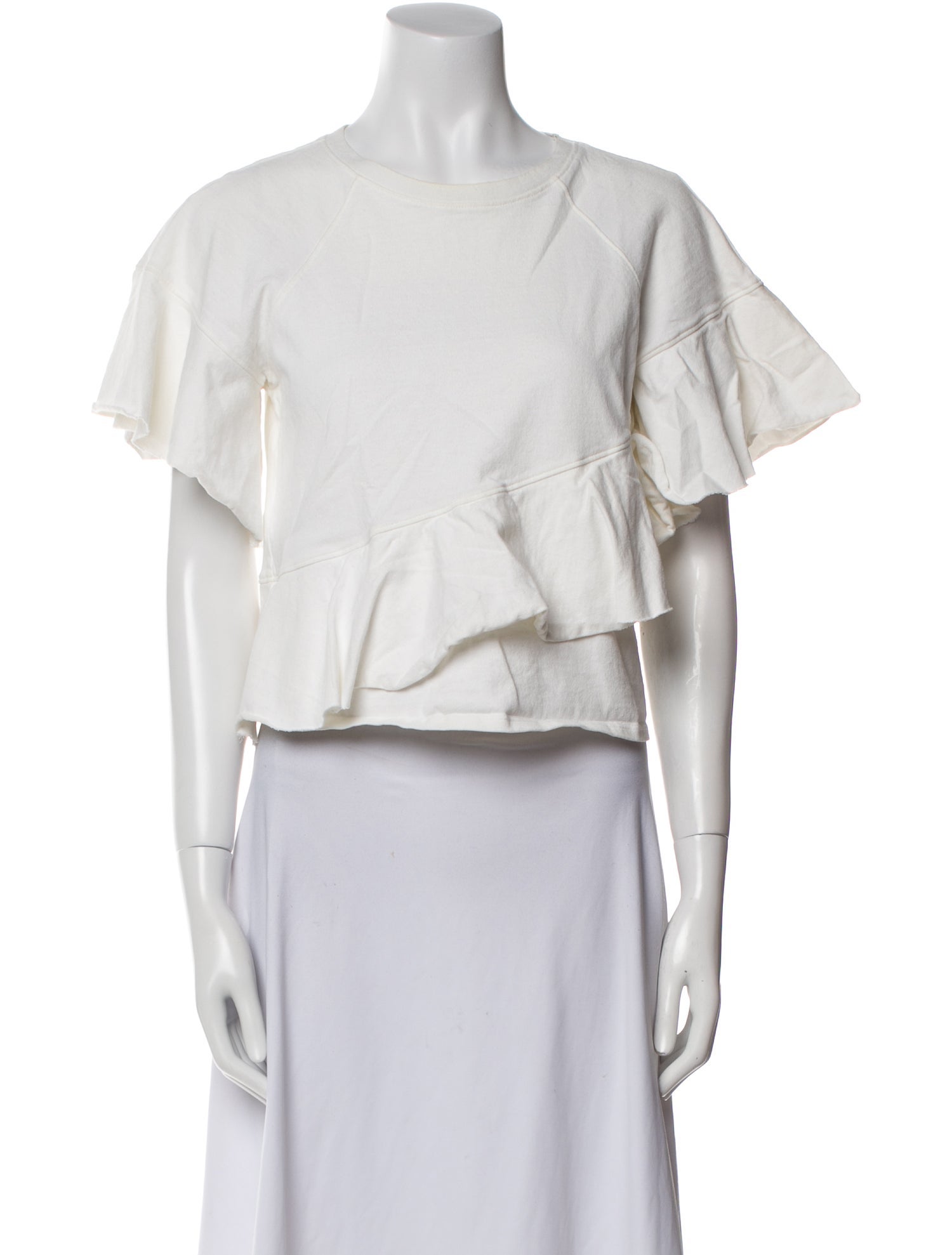 Cinq à Sept Bateau Neckline Short Sleeve Crop Top