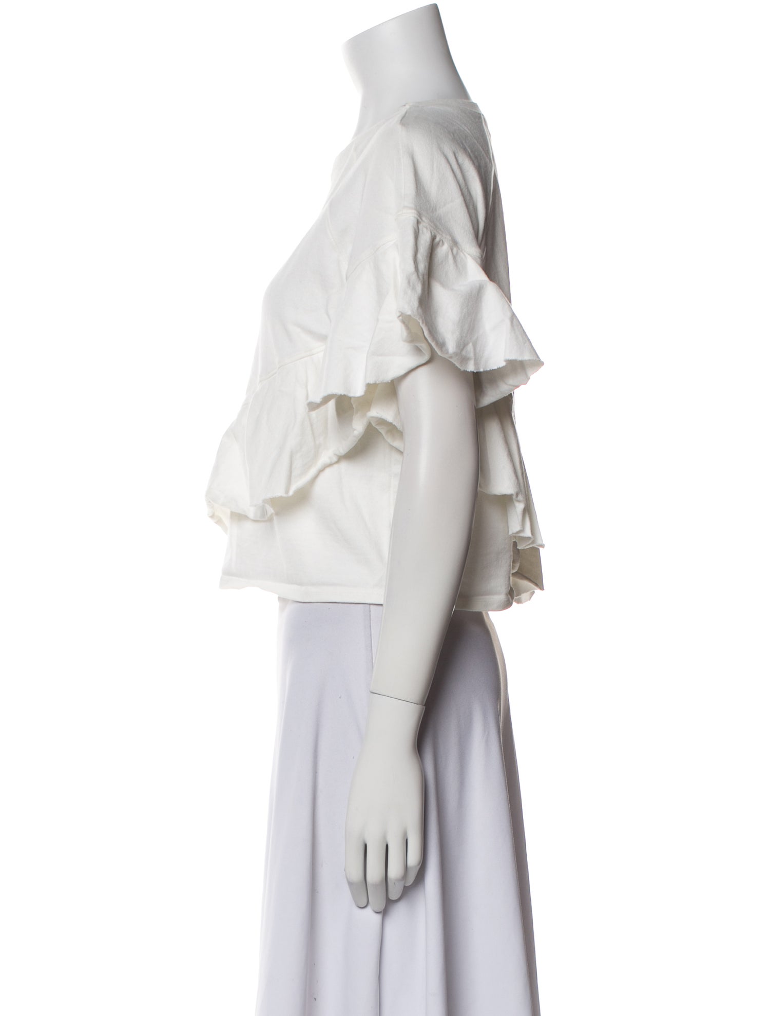 Cinq à Sept Bateau Neckline Short Sleeve Crop Top