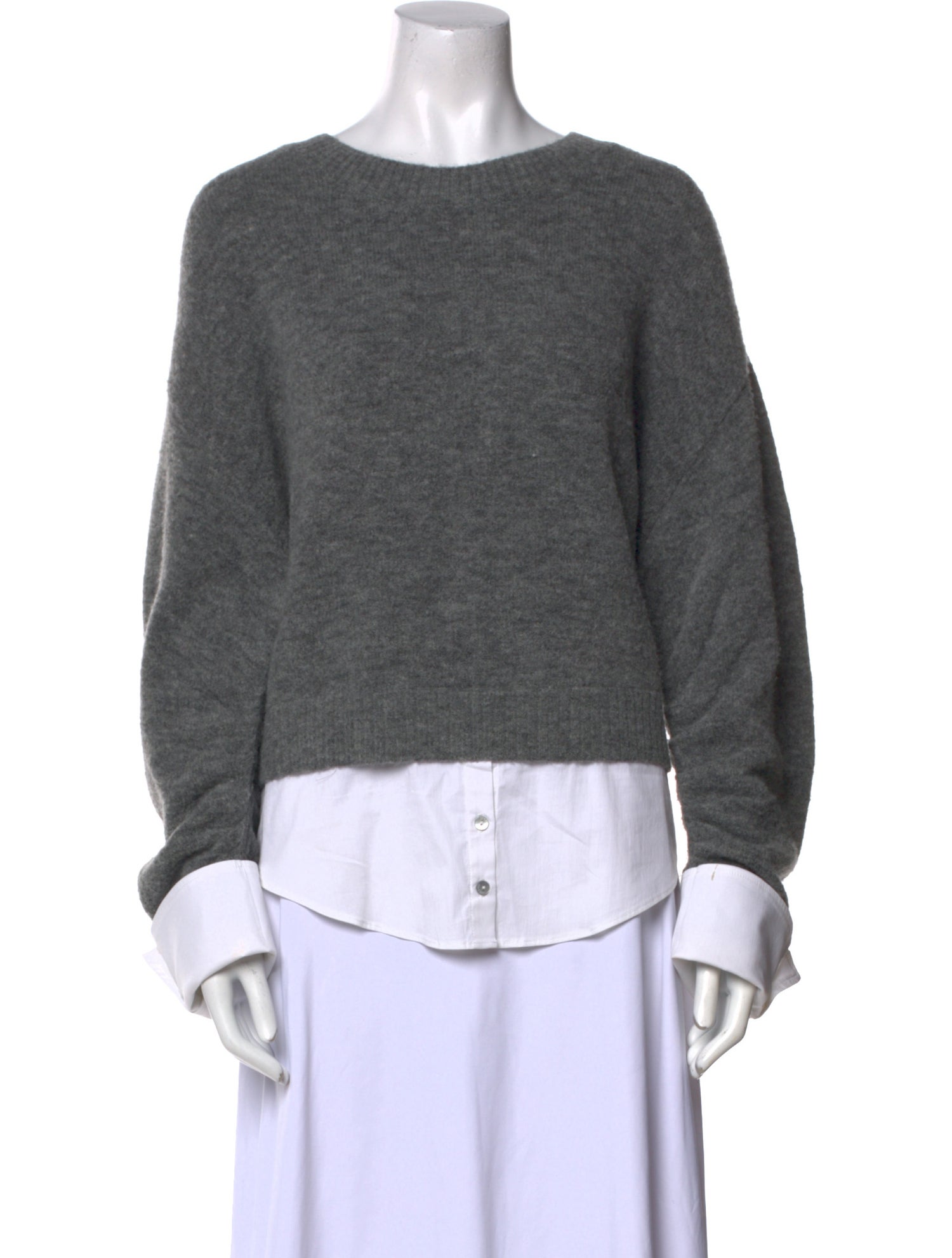 Cinq à Sept Wool Bateau Neckline Sweatshirt