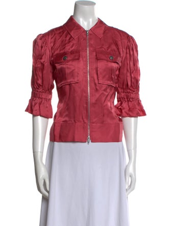 Cinq à Sept Three-Quarter Sleeve Button-Up Top