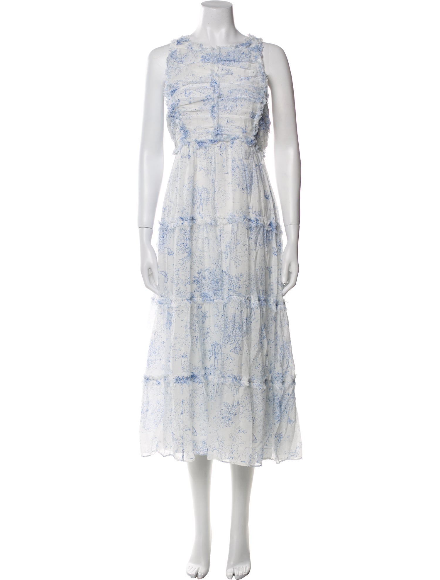 Cinq à Sept Floral Print Midi Length Dress