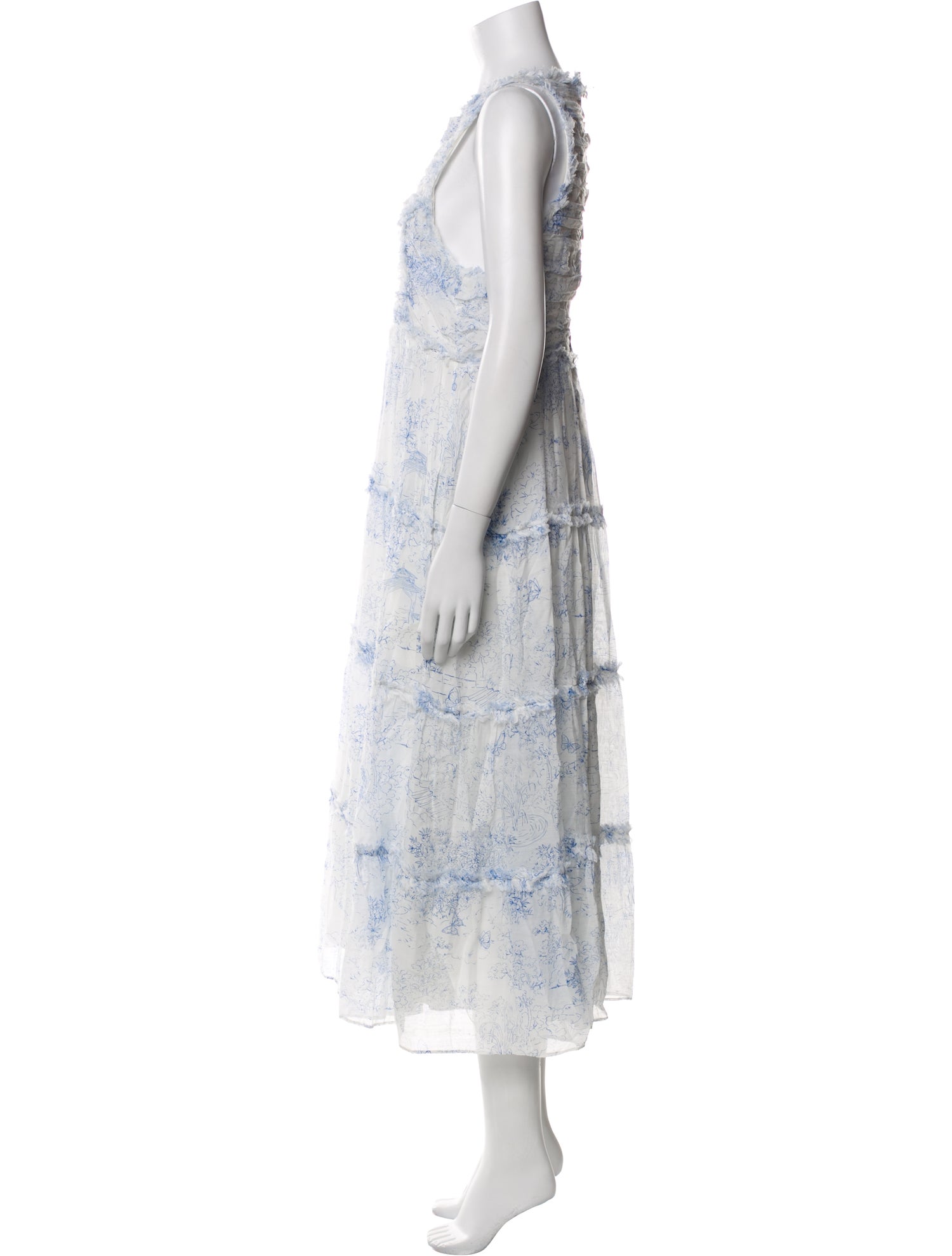 Cinq à Sept Floral Print Midi Length Dress