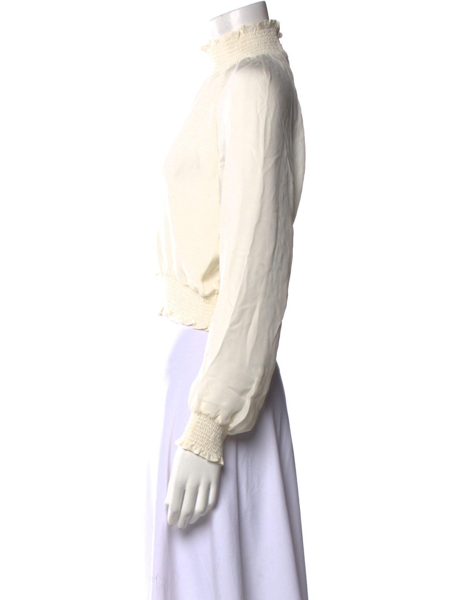 Cinq à Sept Silk Mock Neck Crop Top