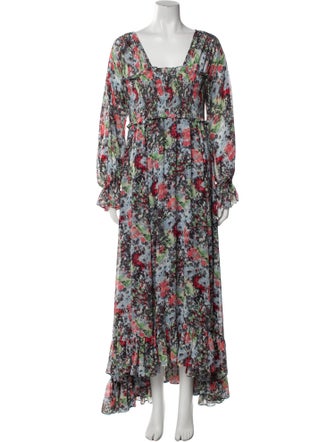 Cinq à Sept Floral Print Long Dress