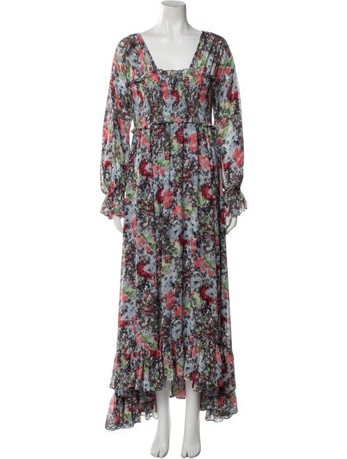 Cinq à Sept Floral Print Long Dress