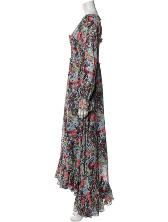 Cinq à Sept Floral Print Long Dress