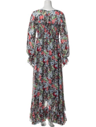 Cinq à Sept Floral Print Long Dress