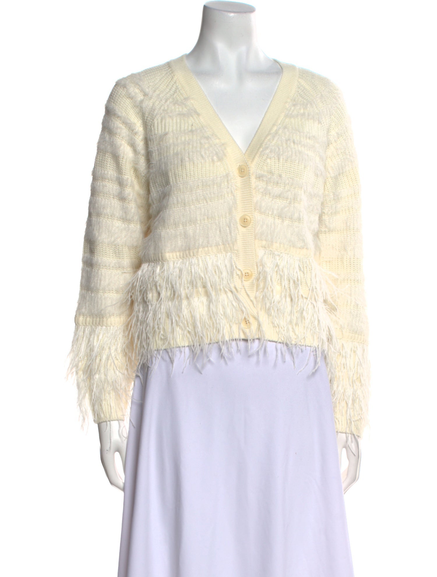 Cinq à Sept Striped V-Neck Sweater