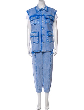 Cinq à Sept Printed Distressed Accents Pant Set