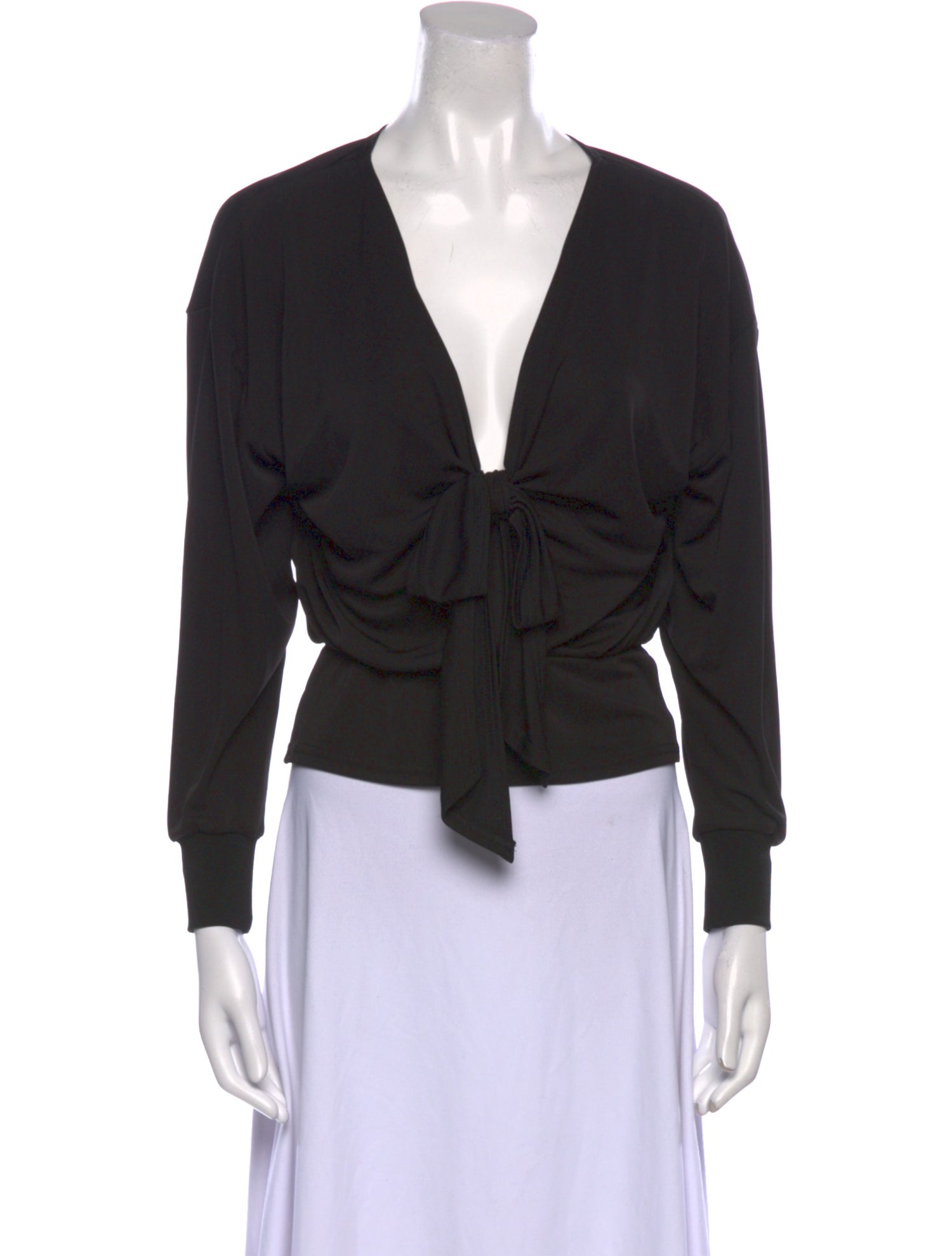 Cinq à Sept V-Neck Long Sleeve Crop Top