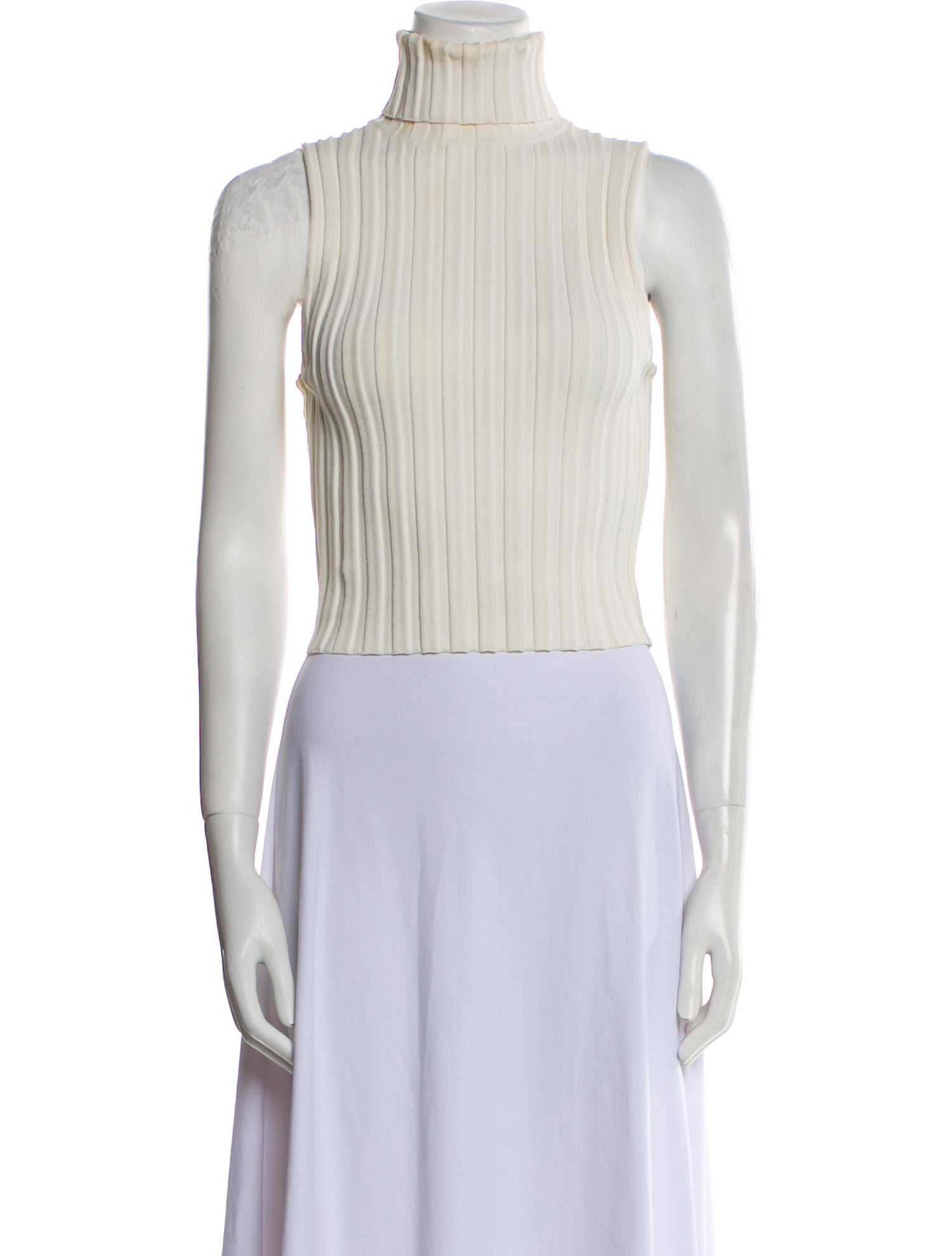 Cinq à Sept Mock Neck Sleeveless Crop Top