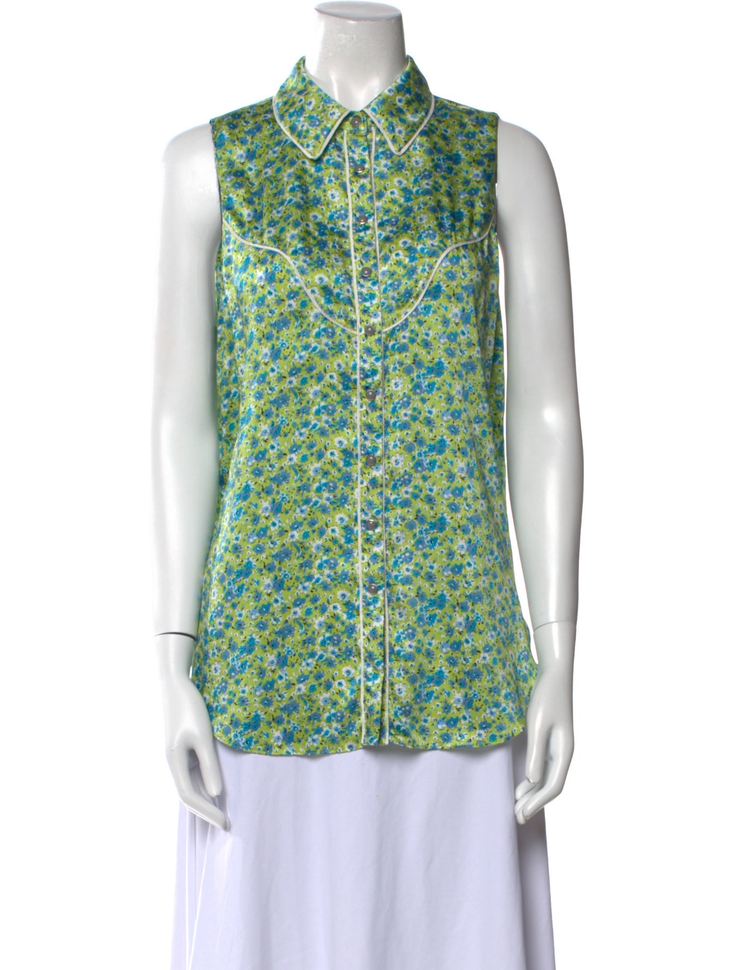 Cinq à Sept Floral Print Sleeveless Blouse