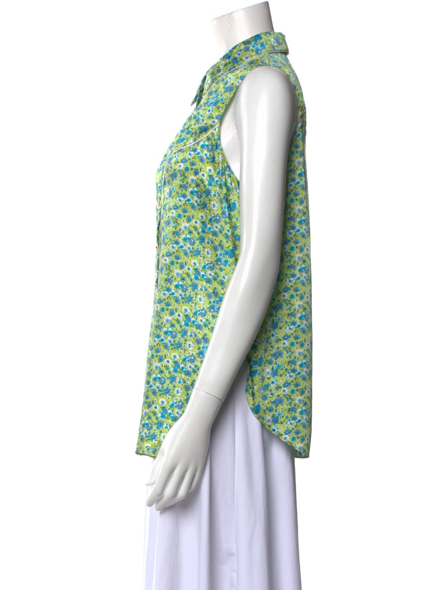 Cinq à Sept Floral Print Sleeveless Blouse