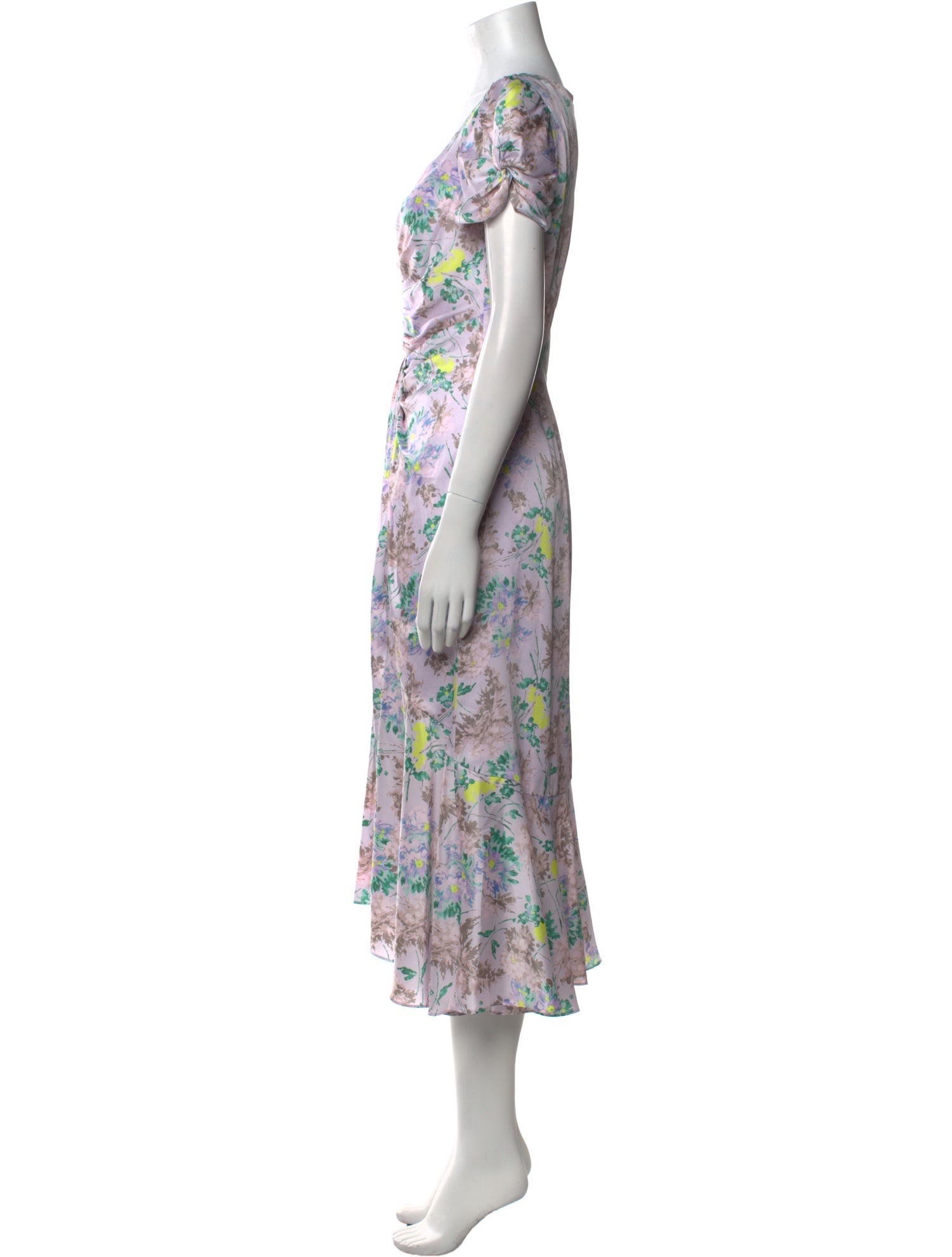 Cinq à Sept Floral Print Midi Length Dress