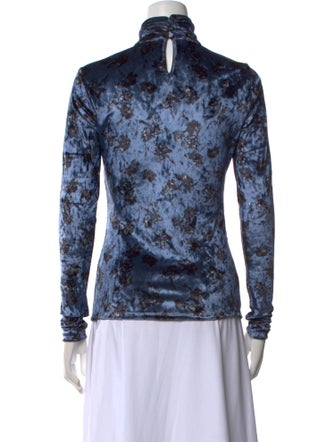 Cinq à Sept Floral Print Turtleneck Blouse