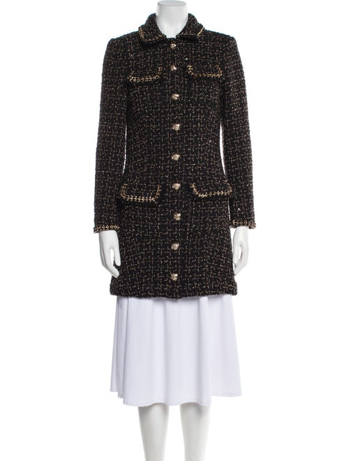 Cinq à Sept Wool Tweed Pattern Peacoat