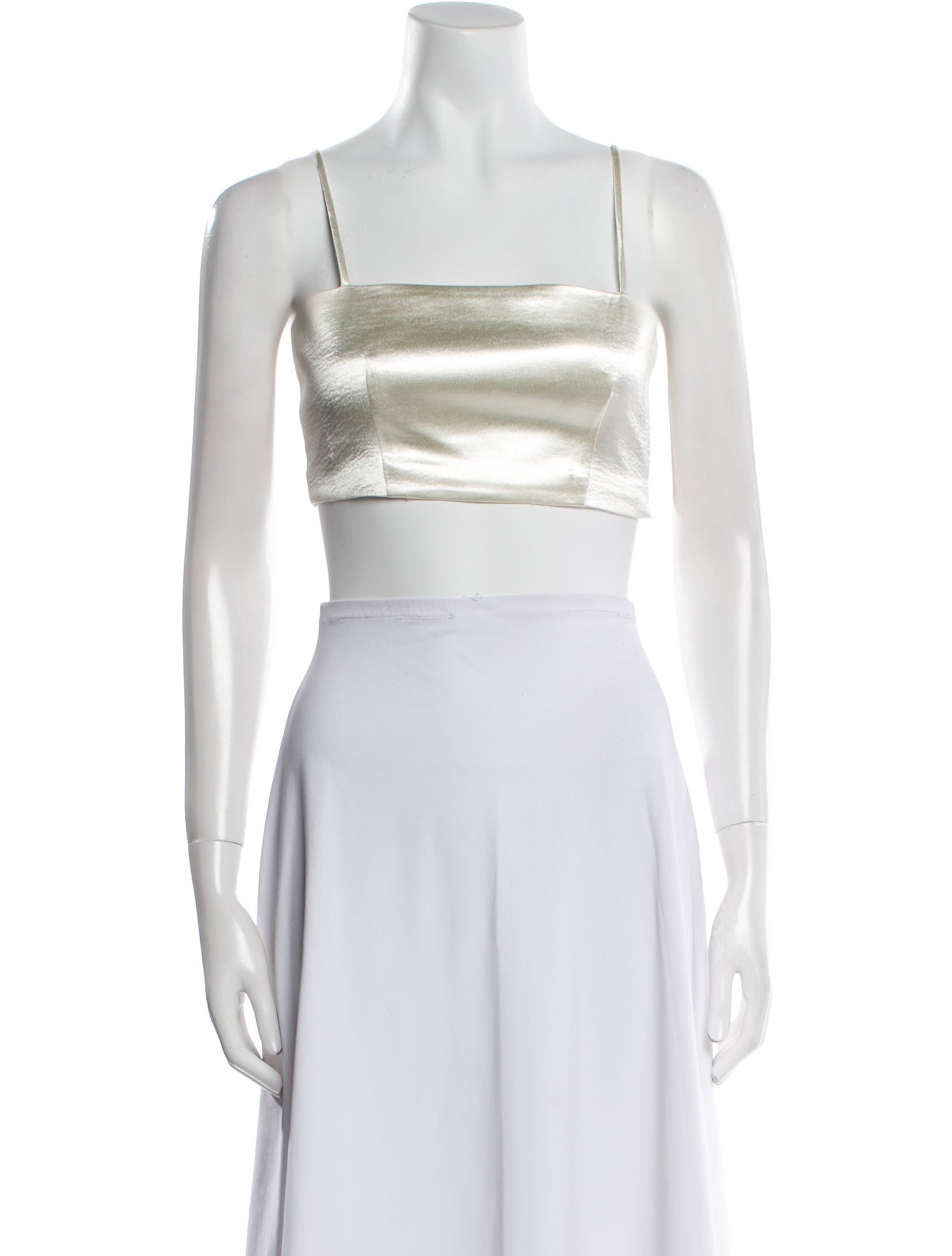 Cinq à Sept Square Neckline Sleeveless Crop Top