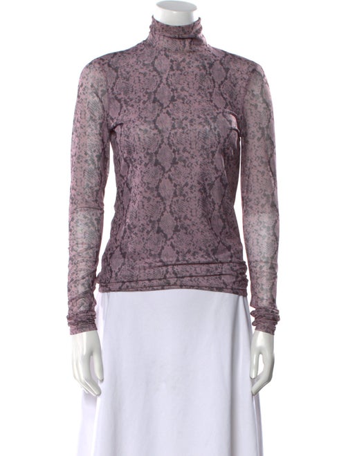 Cinq à Sept Animal Print Turtleneck Top