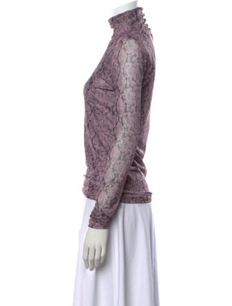 Cinq à Sept Animal Print Turtleneck Top