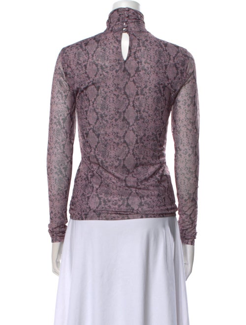 Cinq à Sept Animal Print Turtleneck Top