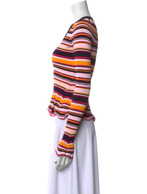 Cinq à Sept Striped V-Neck Sweater