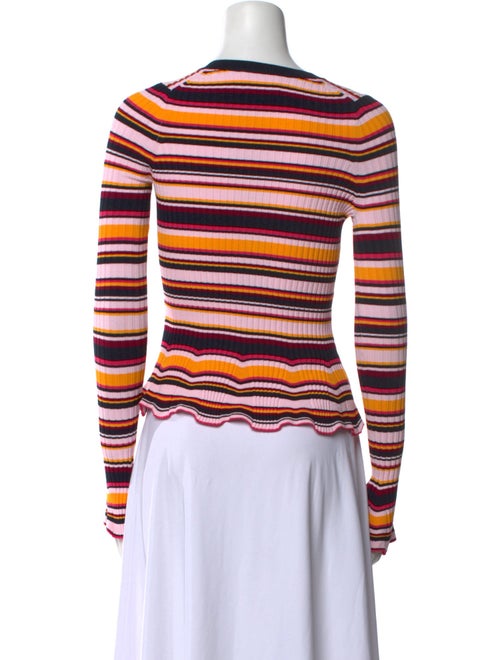 Cinq à Sept Striped V-Neck Sweater