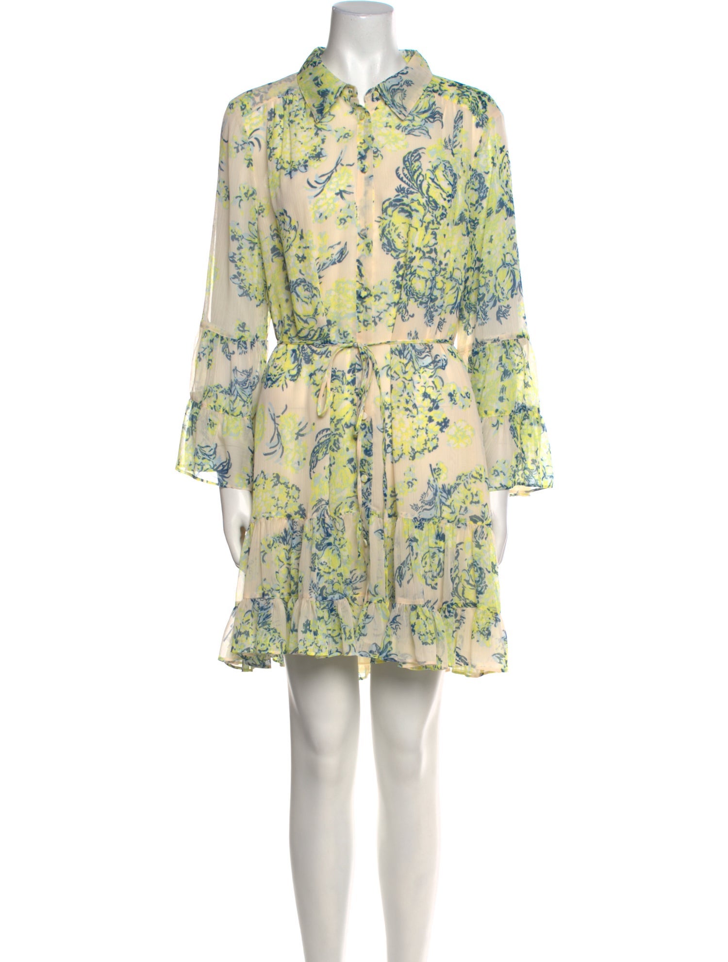 Cinq à Sept Floral Print Knee-Length Dress