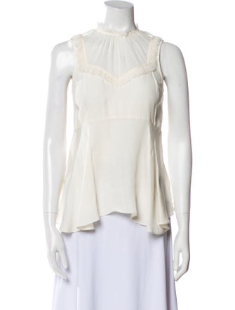 Cinq à Sept Silk Crew Neck Blouse